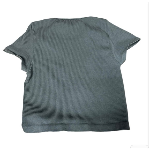 Out From Under Urban Outfitters Olive Green Baby Doll Top Athletic Cropped M/L - Picture 3 of 4